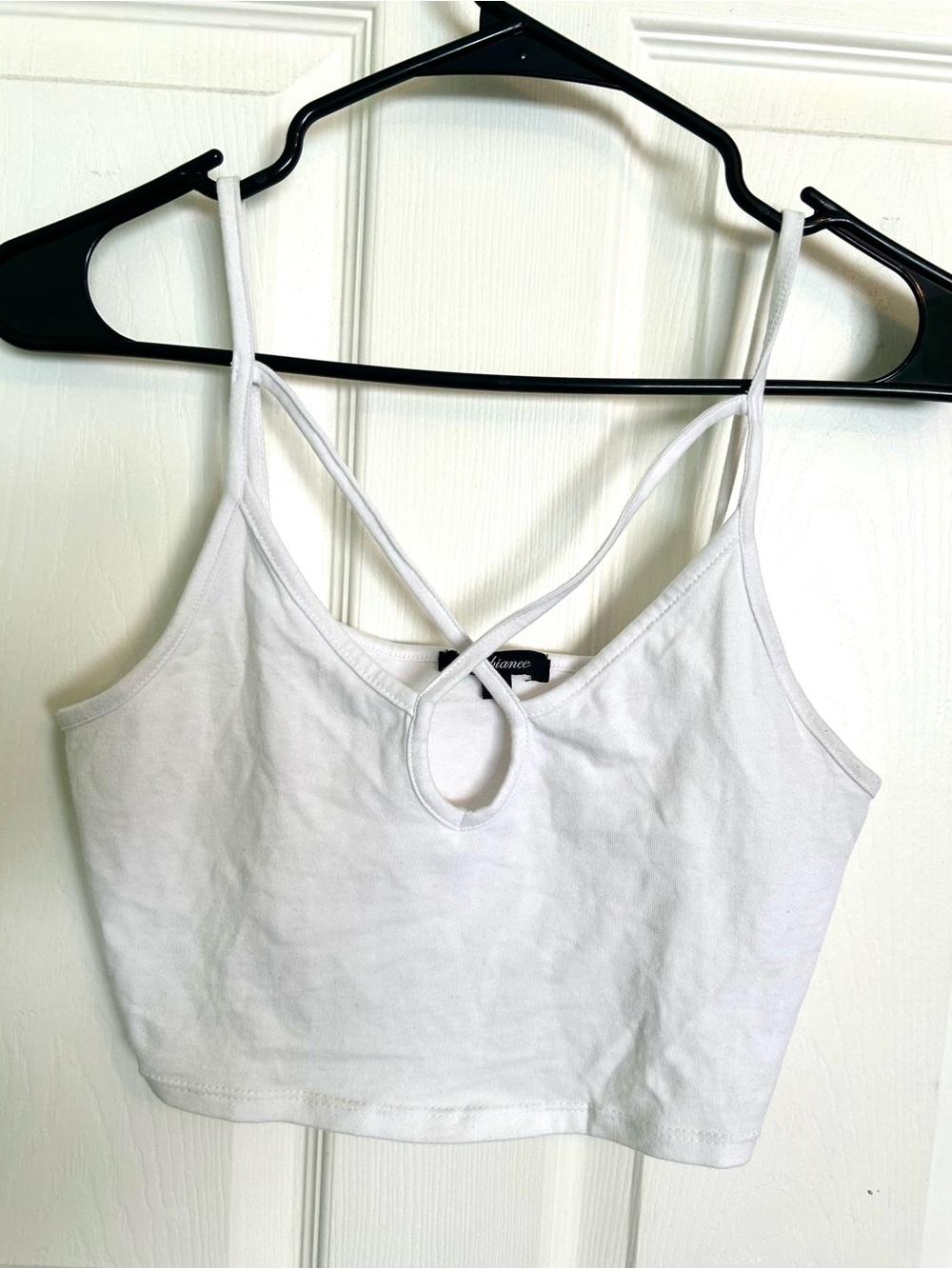 White Strappy Cropped Camisole Top